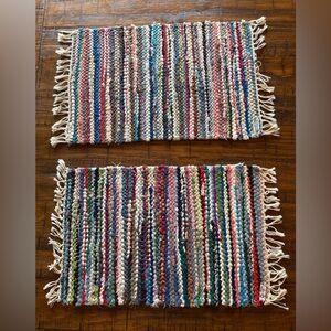 Colorful Woven Rugs with Fringe